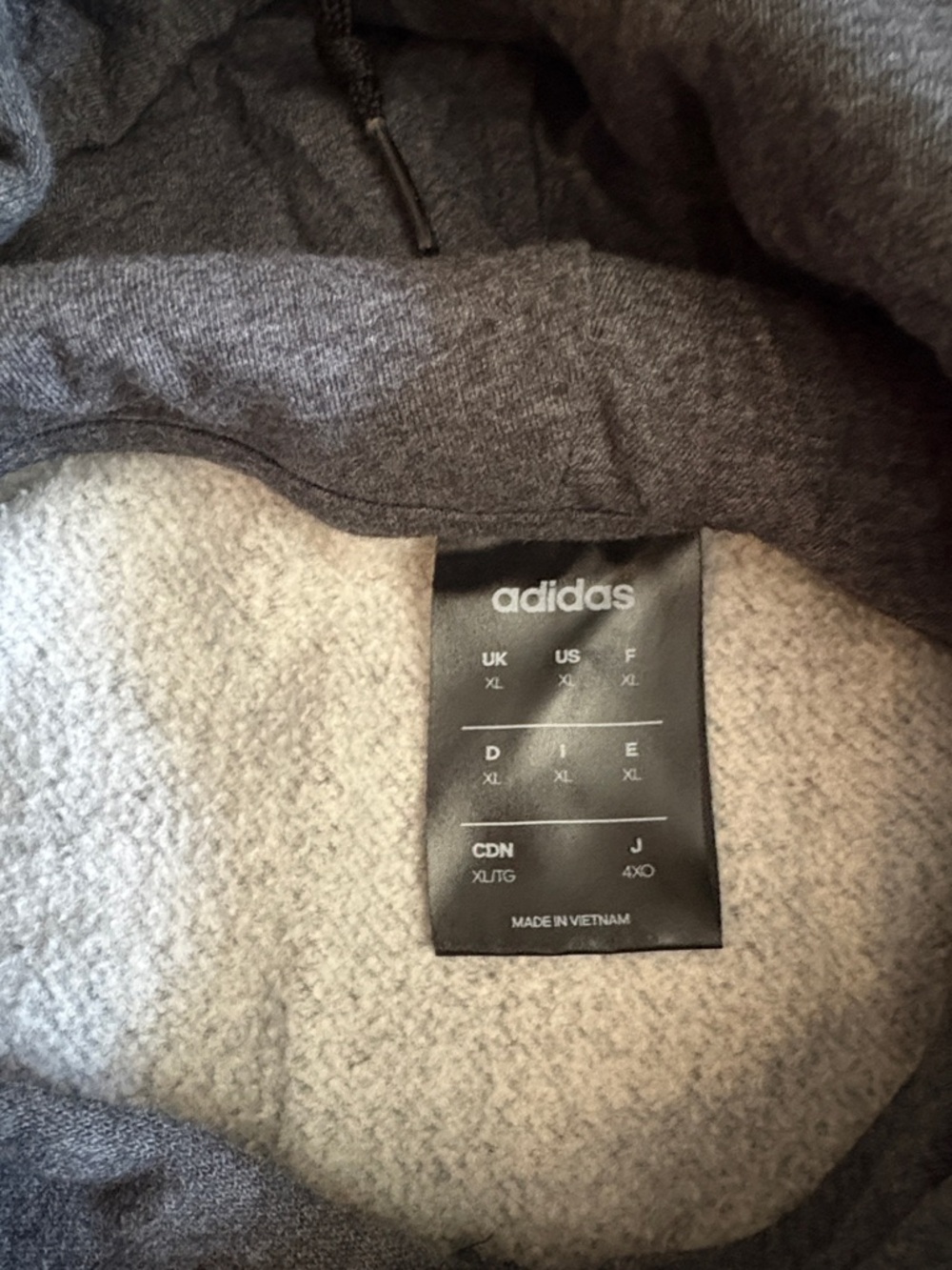 adidas Charcoal Gray Zip-Up Hoodie with Yellow Logo and Stripes - Picture 2 of 3